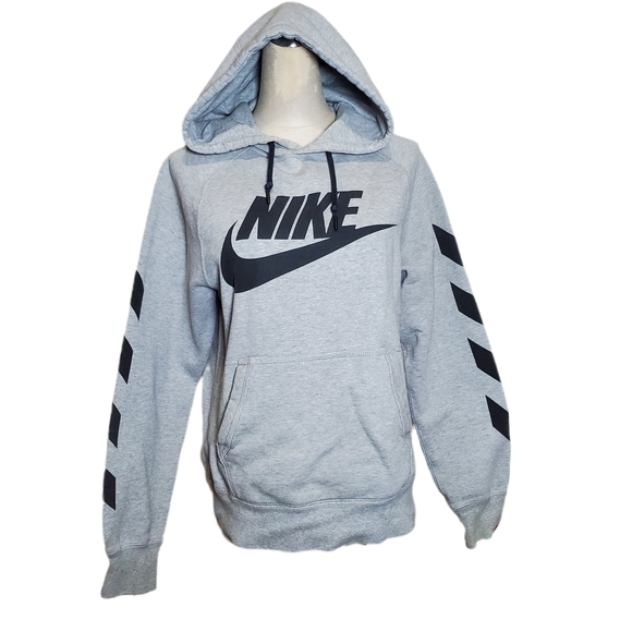 Nike Tops - Nike Men's Gray Hoodie with Black Logo